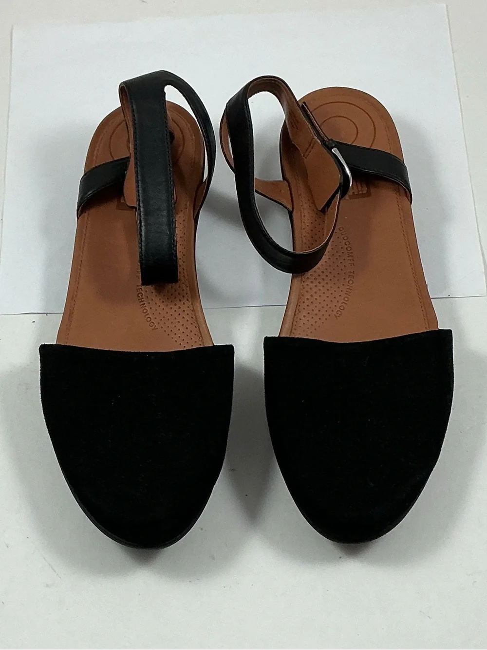 Fitflop Cova ll Black Suede Closed Toe Sandals Shoes Size 10